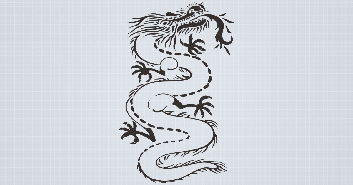 Articulated Dragon Figure with Palm Tree Display