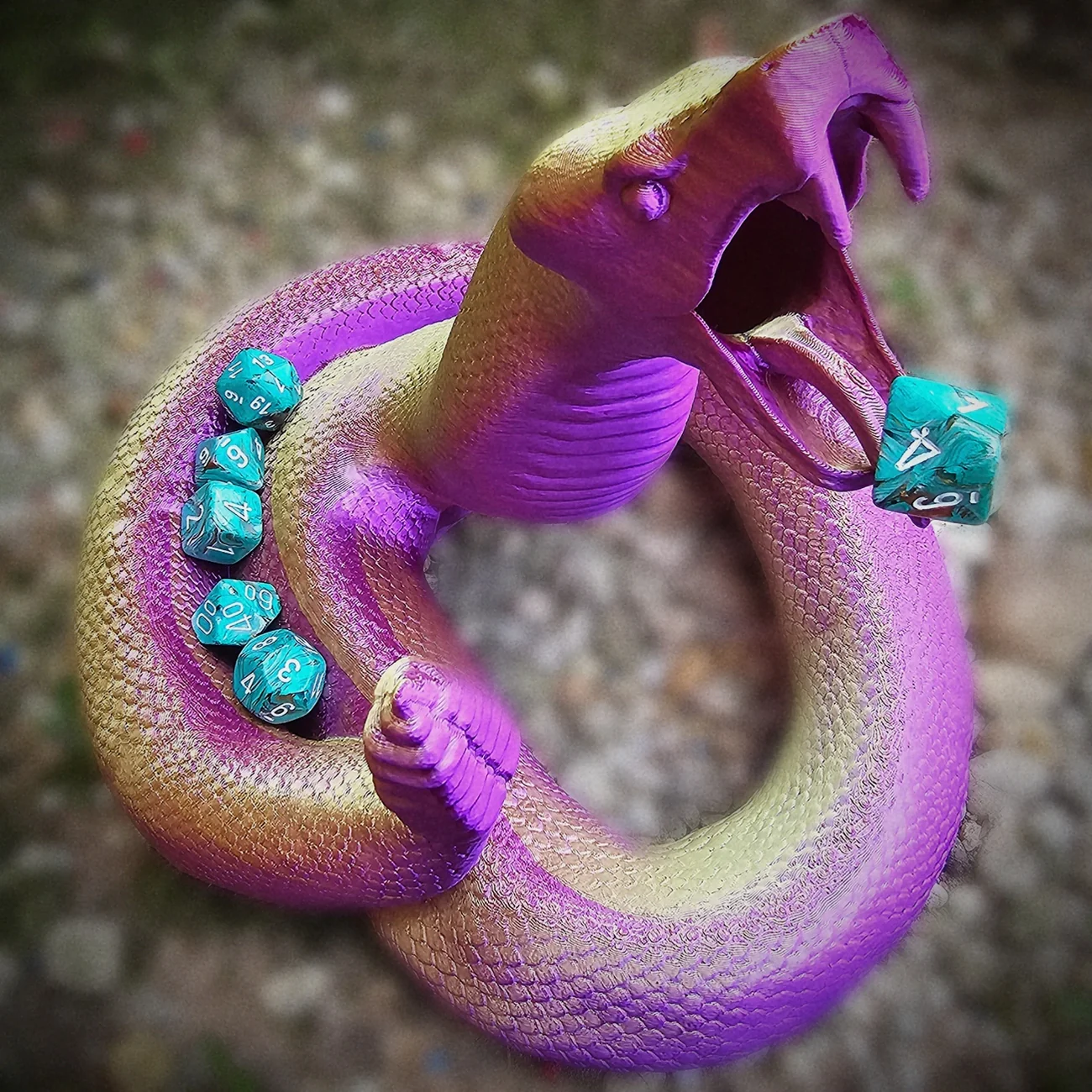 Bone Rattling Viper Dice Tower By Pretzel Prints, dnd accessories - Image 3