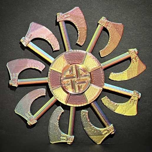 VIKING BEARDED AXE FIDGET SPINNER WITH CELTIC KNOT SHIELD - Image 2